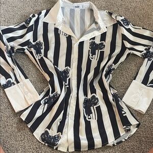 Western Gringa saddle stripes size medium satin shirt